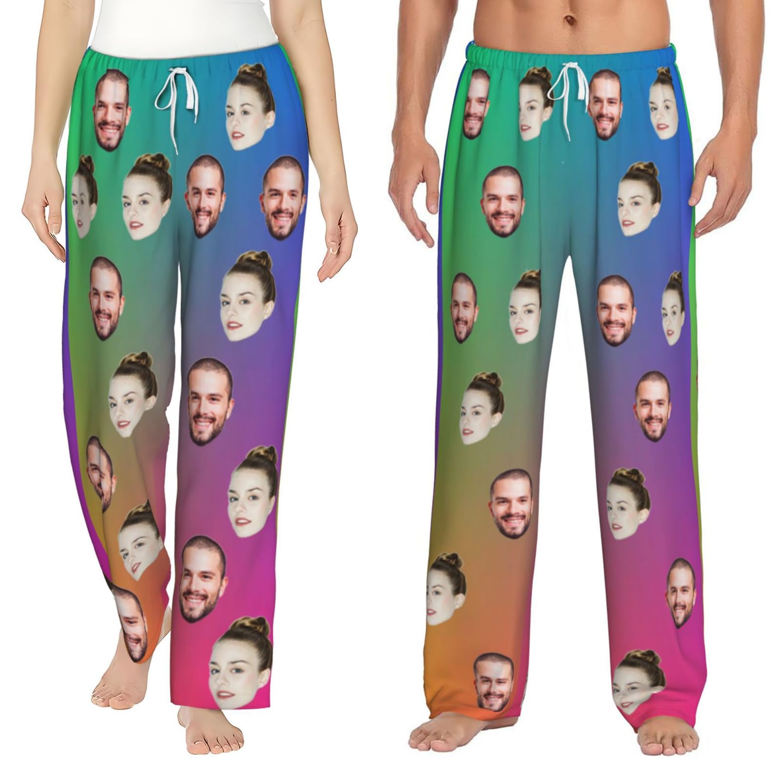 Custom Pyjama Pants with Face Photo, Personalized Casual Pj Bottoms, Photo Pyjama Bottoms, with Photo Face Personalised Photo PJs, Custom Pajama Sleepwear Bottoms with Pockets