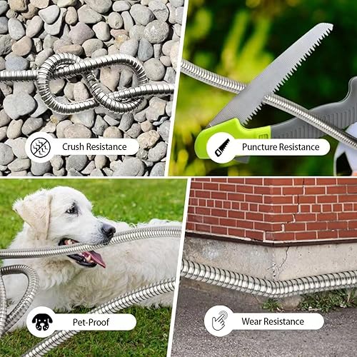 Miniatura 4 de Manguera de jardín de 100 pies, manguera de agua larga resistente con boquilla rociadora de manguera de 10 funciones, flexible, ligera, sin