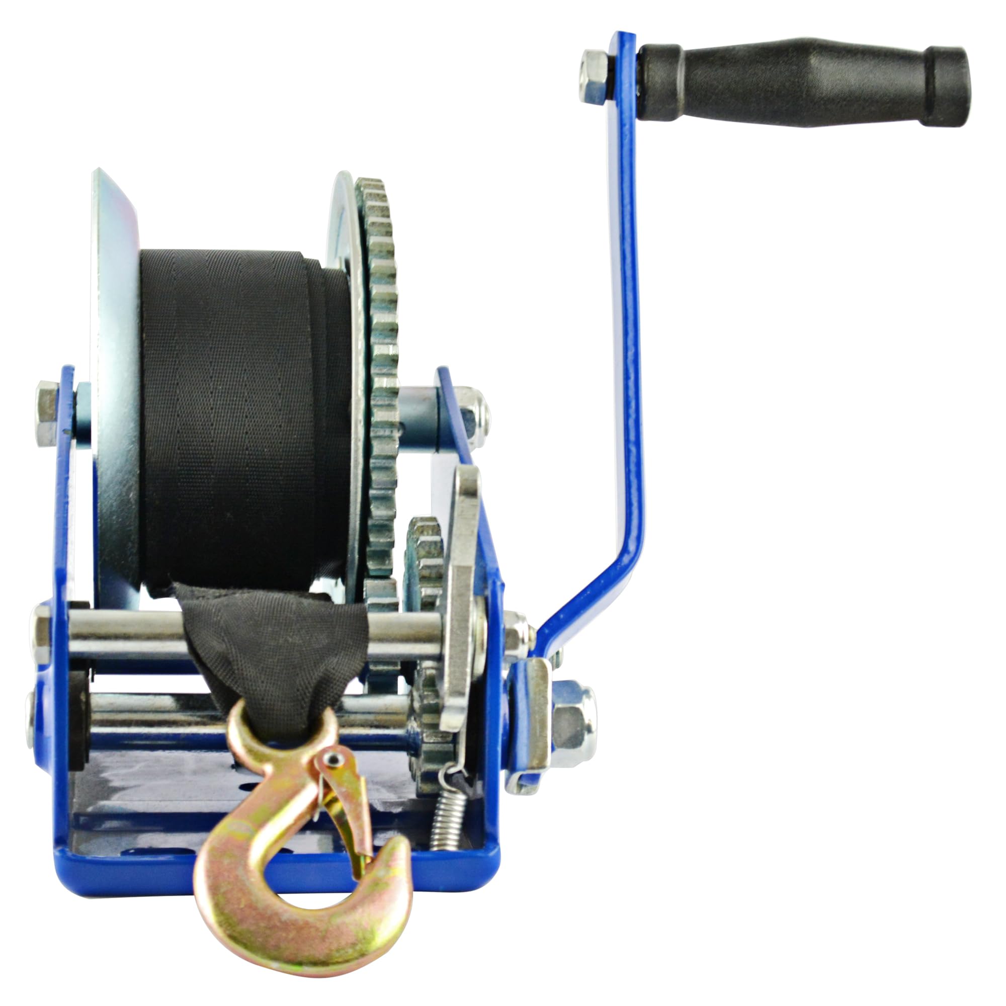 Treuil Manuel 3500 lbs 1587 kg avec Sangle 10 mètres, fabriqué en acier inoxydable, frein à cliquet, simple effet, pour bateaux, remorques, industrie