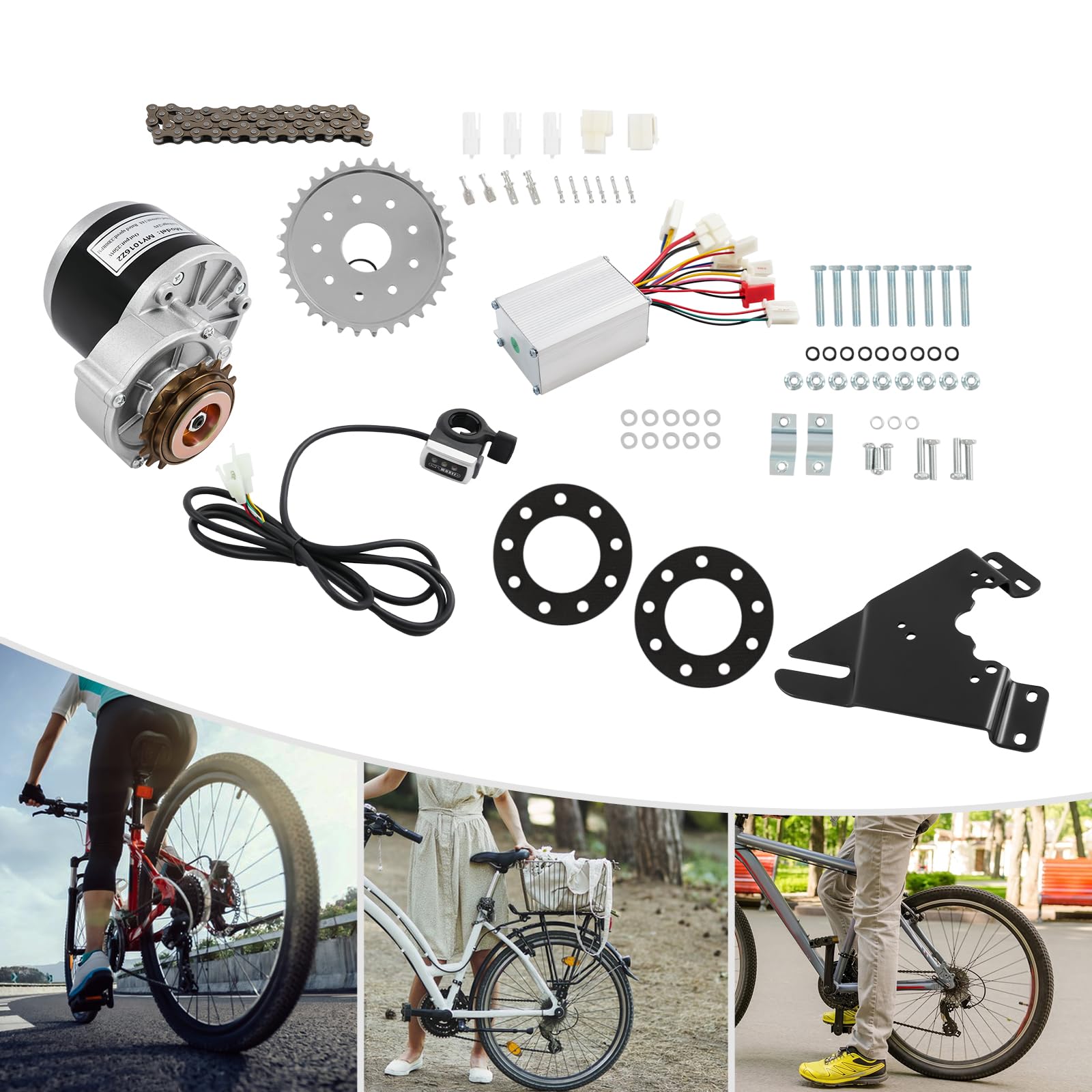 Konfiur 350W 24V Elektrofahrrad Umrüstsatz, E-Bike Hinterrad/Vorderrad Umbausatz Kit Fahrrad Motor Ebike Nachrüstsatz Ebike Conversion Kit, 