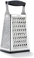 Cuisipro 4-Sided Stainless Steel Box Grater - Sharp Cheese Shredder, Ginger Grater, Vegetable Slicer, Dishwasher Safe