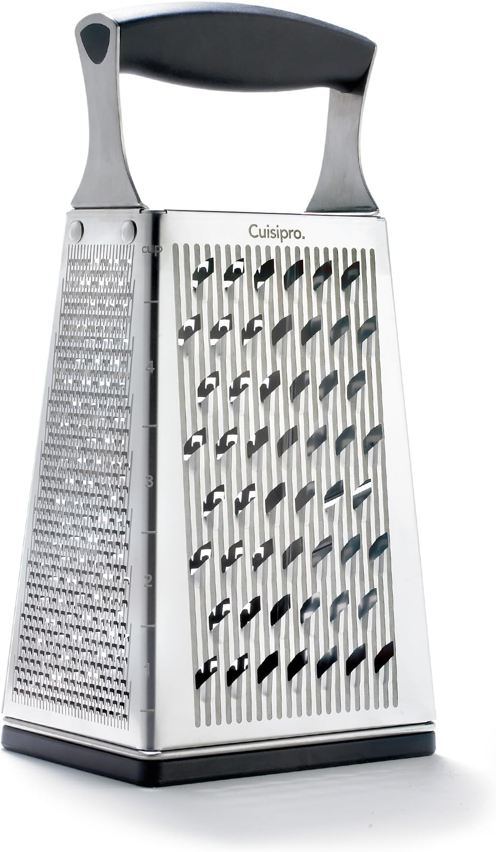 Cuisipro 4-Sided Box Grater, Sharp Stainless Steel, Non-Slip, Rust Resistant