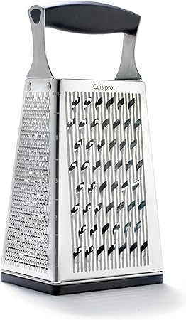Cuisipro Stainless Steel Cheese Grater with Handle, 4 Sided Box