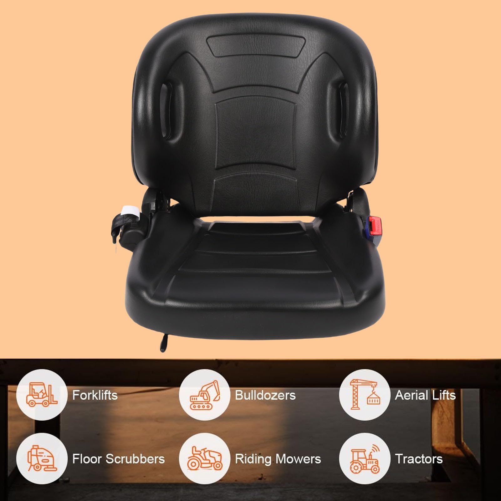 Topiky Sedile per Carrello Elevatore Regolabile Ergonomico con Cintura di Sicurezza Guida Confortevole in Vari Modelli 1 unità