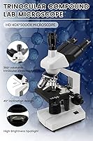 Vista 5 de Microscopios trinoculares compuestos 40X-5000X trinocular para adultos, pantalla de visualización, accesorios para microscopio, microscopios