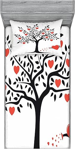 Miniatura 29 de Ambesonne Juego de sábanas bajeras y fundas de almohada, diseño retro de los videojuegos con botones de joystick vintage de los años 80 y 90, diseño