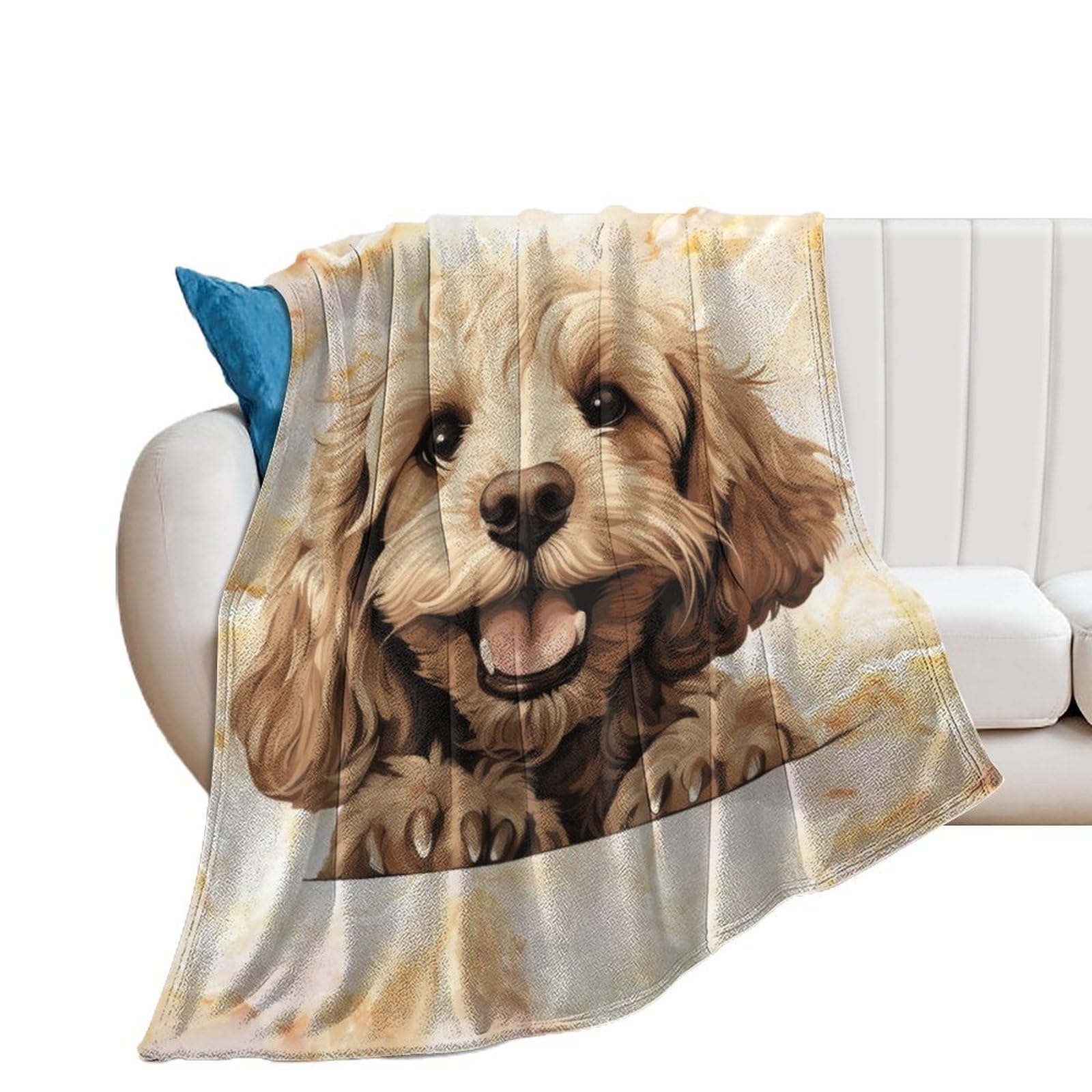 Luijorgy Style-18 40X50in Flannel Fleece Plush Throw Blankets Cockapoo Throws Super Soft Fuzzy Cozy Microfiber Lightweight Warm Air Conditioning Blanket For Bed Chair Car Couch Sofa