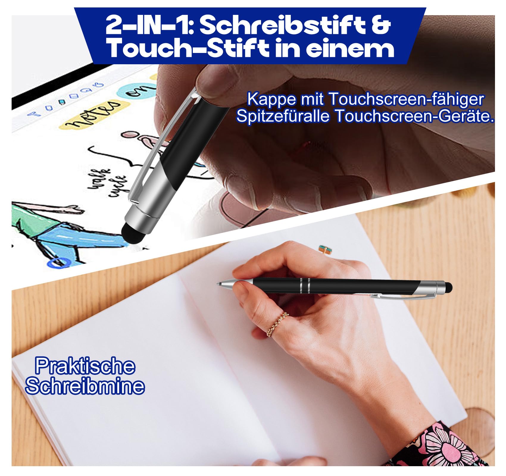 Homewit 10–1000 STK Kugelschreiber Personalisiert mit Gravur,Touchpen,300 | Werbekugelschreiber für Firmenwerbung, Messen, Büros, Schulen, Abschlussfeiern, als Kunden-, Mitarbeiter- & Businessgeschenk