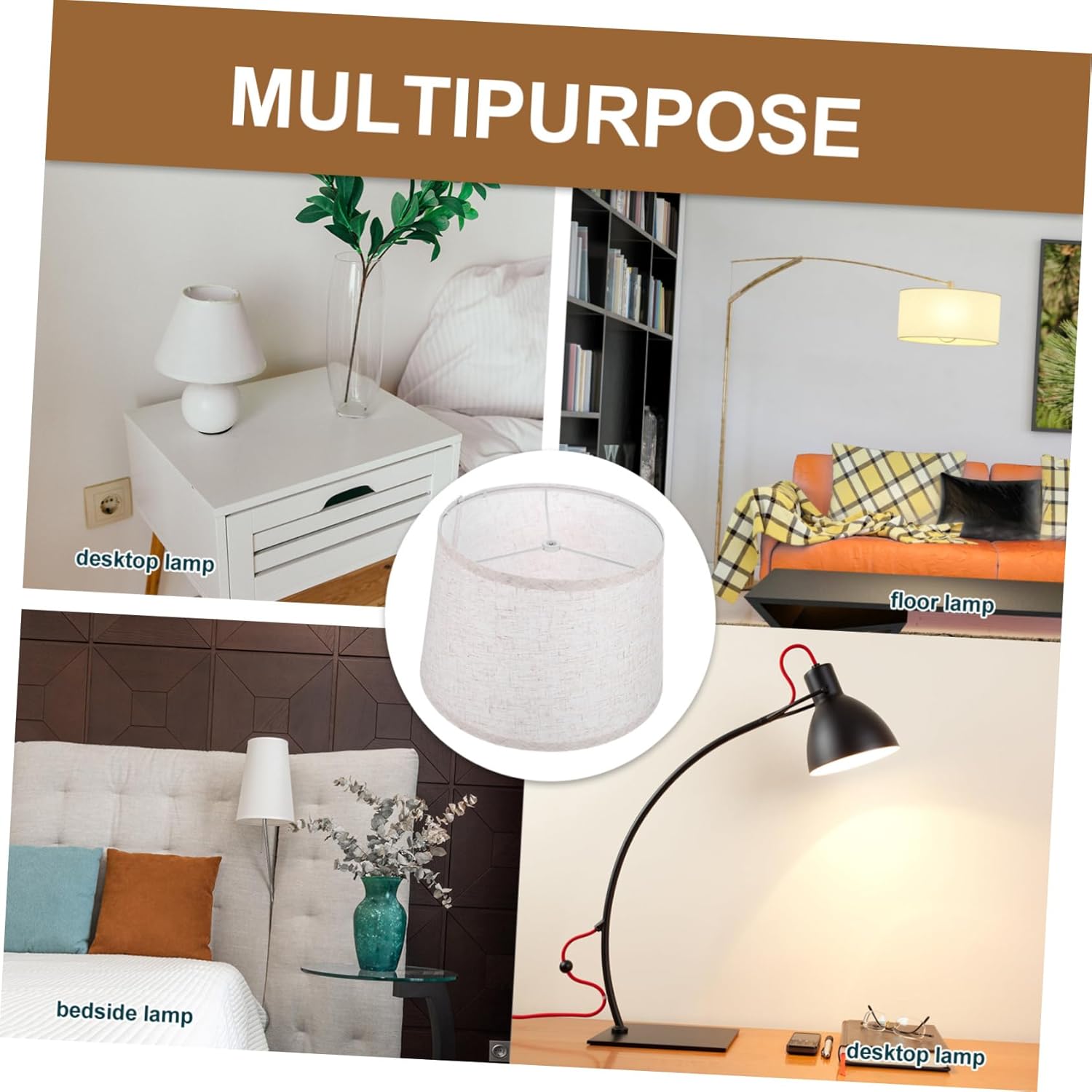 Fabric Drum Lampshade Pleated Shade Grey Table Lamp Cover Modern Replacement Lampshade