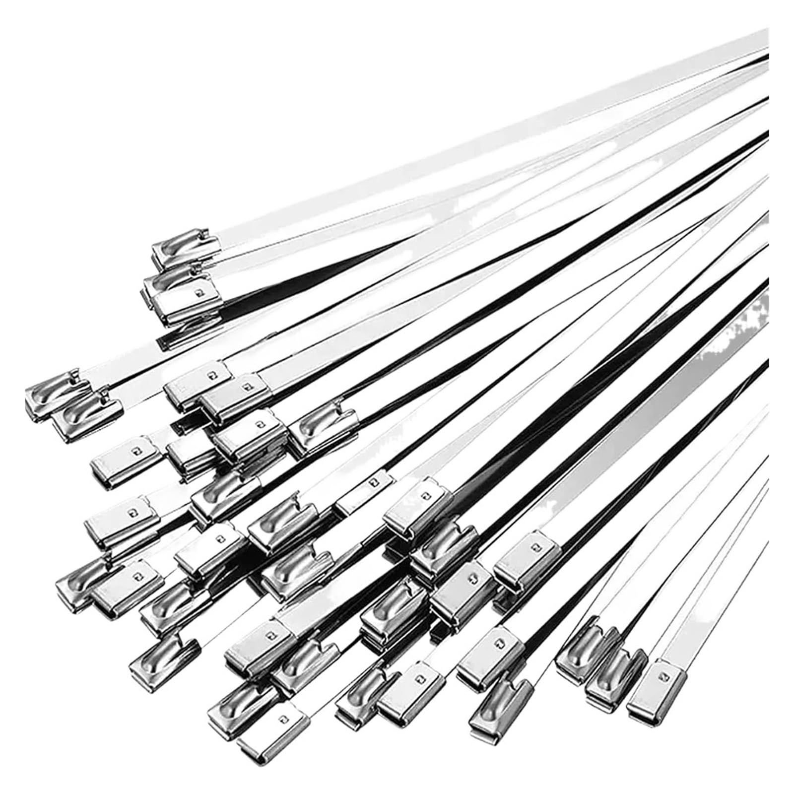 Bdayek 100Pcs Cable Ties 100Pc 4.6Mm Stainless Steel Cable Ties Metal Zip Tie Strap For Exhaust Wrap Multi-Purpose Heavy Duty Self-Locking Fastening Ring