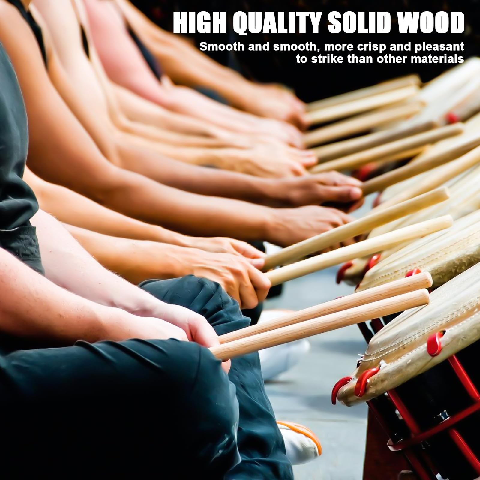 Set di 20 bastoncini per ritmo in legno di argilla, 20 cm, in legno di argilla, per scuole, bande professionali, principianti di tutti gli stili, non dipinti