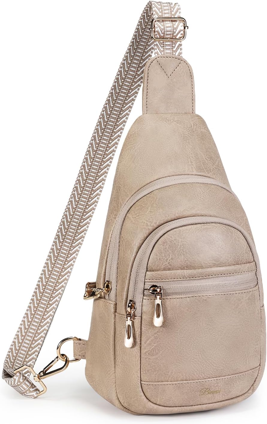 Crossbody Purses Bags for Women Travel, Anti Theft RFID Blocking Sling Chest Bag, Small Vegan Leather Purse for Casual