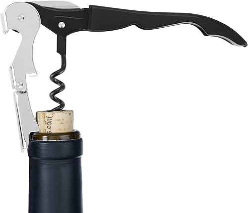 Vista 69 de True Truetap - Abrebotellas de vino con doble bisagra, sacacorchos de acero inoxidable con cortador de papel de aluminio integrado, accesorios