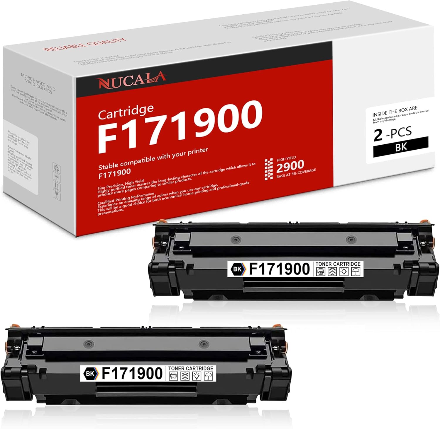 LOMENTICSF171900 Black Toner Cartridge (2-Pack): NUC Compatible Toner Cartridge Replacement for Canon F171900 Printer | F171900 Toner