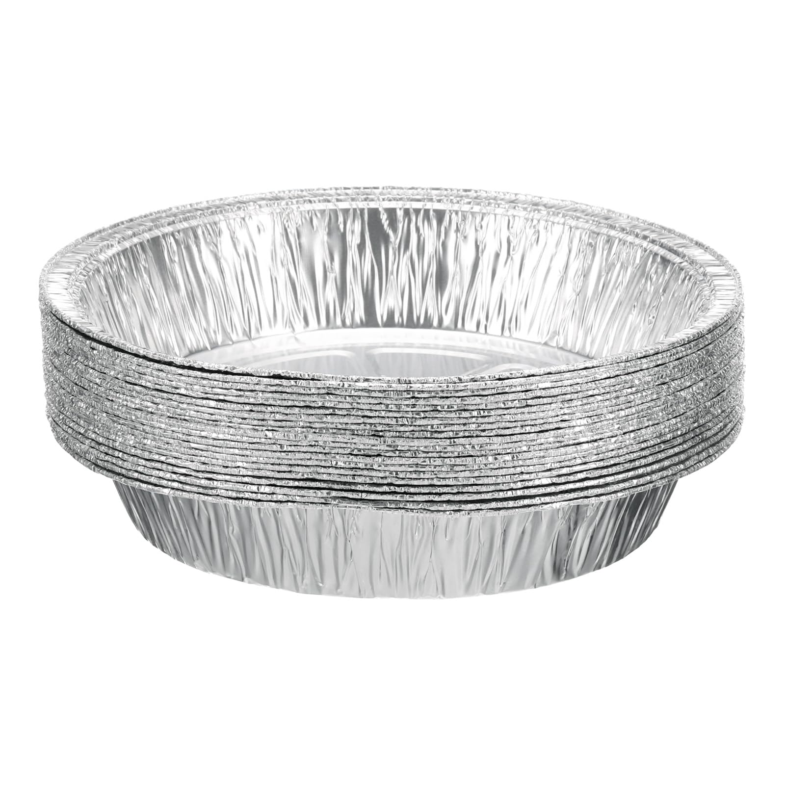 HARFINGTON 20pcs Aluminum Foil Pie Pans 7.28" Round Disposable Non-stick Baking Pans for Pies Quiches Tarts Baking Cooking Reheating Parties, Silver