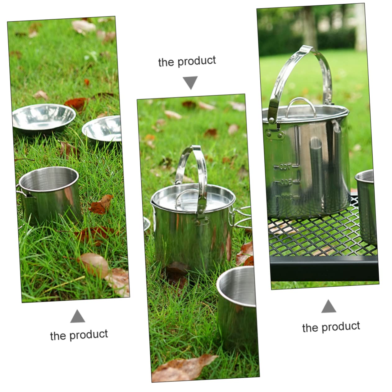 Toddmomy Kit Couvert Camping Bouilloire Randonnée Ustensiles Pique- Vaisselle Extérieur Bol Cuisine