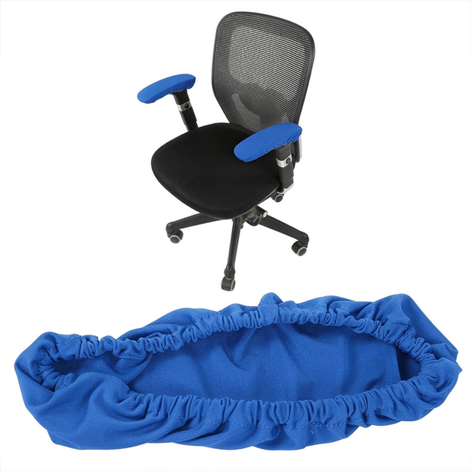 Una Coppia Copertura del Bracciolo della Sedia, Copertina Elastica Protezione Antipolvere in Poliestere, Rimovibili Proteggi Braccioli per Sedie per la Maggior Parte delle Sedie da Ufficio (Blu)