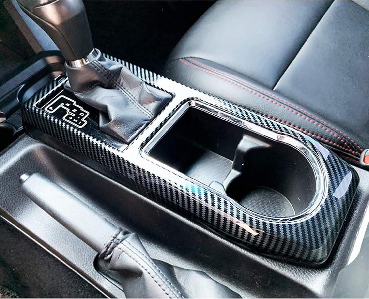 Tocatus Center Console Gear Shift Panel Cover Trim for 2016-2022 Toyota Tacoma Accessories, ABS Carbon Fiber 1PC