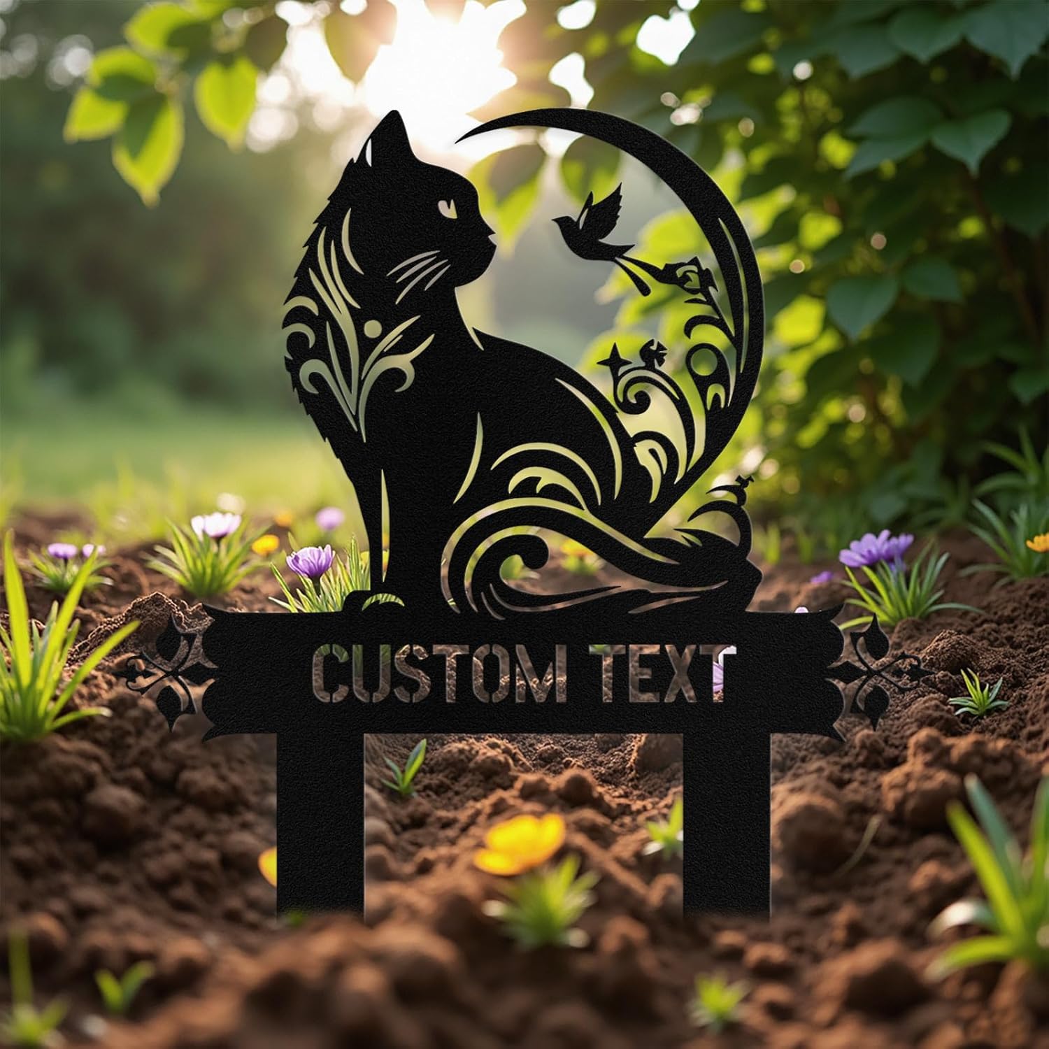 Custom Cat Grave Marker Stake Outdoor, Personalized Metal Cat Memorial Grave Stake with Name and Year, Outdoor Weatherproof Personalized Cats Graves Memorial Plaque - Image 8