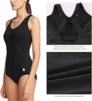 Vista 4 de baleaf Traje de baño deportivo de una pieza con espalda cruzada para mujer
