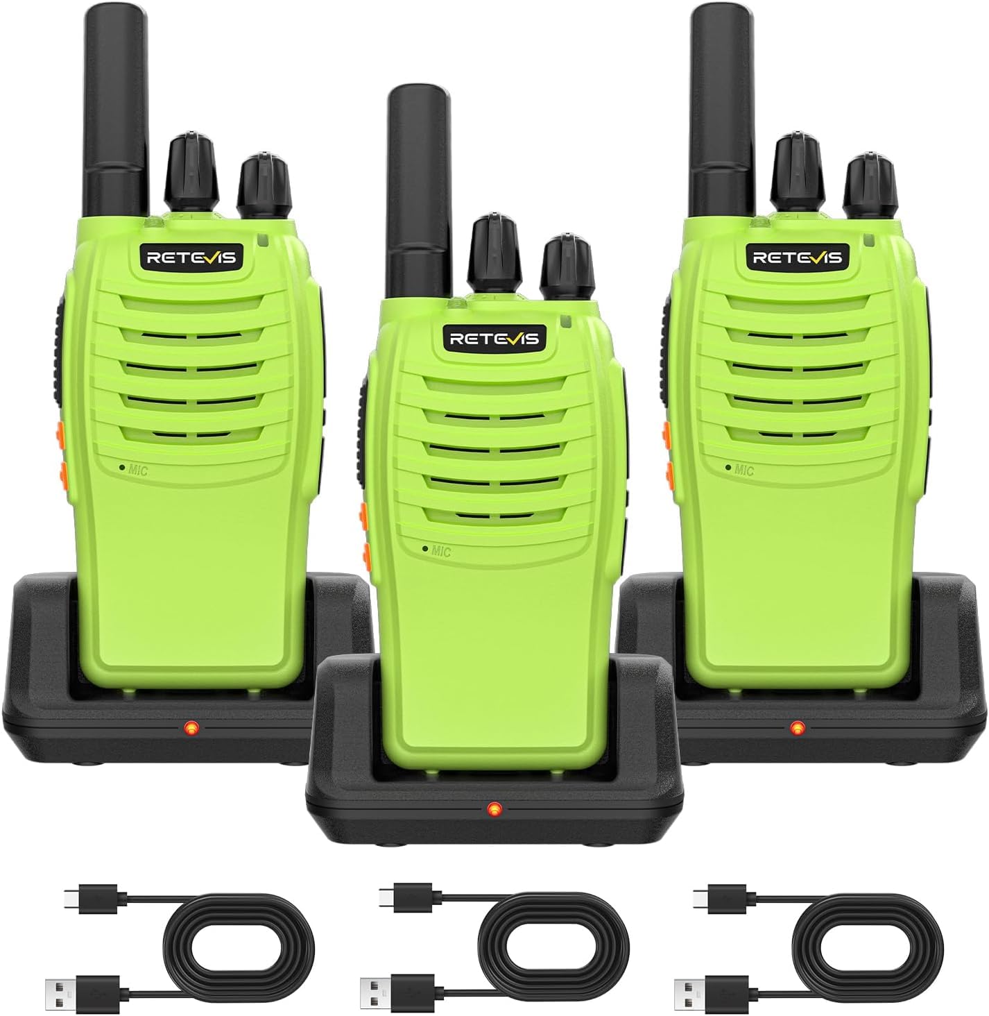 Retevis H777 Walkie Talkie, Akumulatorowe krótkofalówki dla Dorosłych, Łatwy w Użyciu, 16 kanałów, VOX Latarka, Nadaje się do Pracy, Aktywności na świeżym Powietrzu, Kemping, Turystyka Piesza (3-pak)