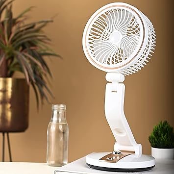 ALWAFLI usb fan Portable Rechargeable 3 Speed for Summer Cooling Table Fan with Rotatable Head for Office, Home, Travel, Camping, Table (Multi Color)