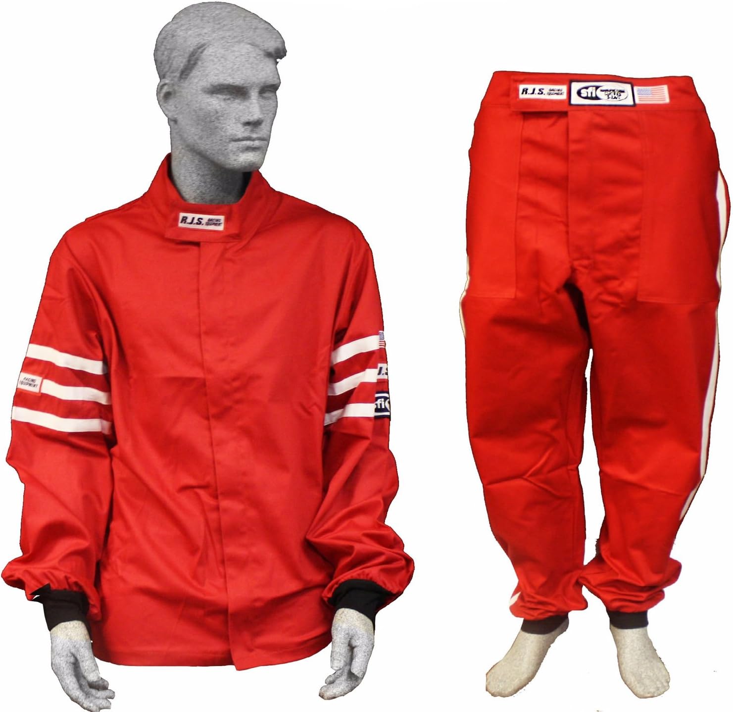 RJS Racing SFI 3.2A/1 Classic FIRE Suit Race Jacket & Pants RED Size Adult Large