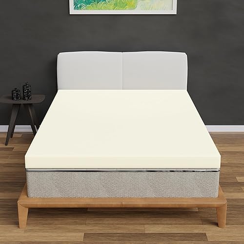 Miniatura 2 de Nutan Cubrecolchón de espuma de alta densidad de 3 pulgadas, añade comodidad al colchón, individual, beige