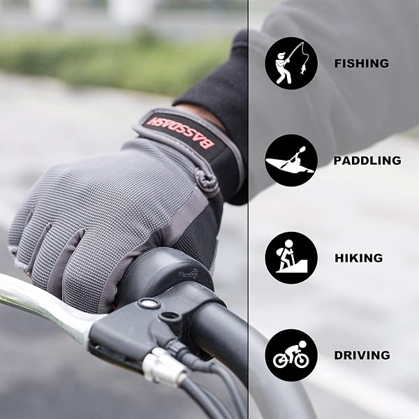Bassdash Astro Heavy Duty Sure Grip Guanti da Pesca Guanti da Uomo Donna Senza Dita per Gioco Pesca Kayak Paddling Vela MTB - 4
