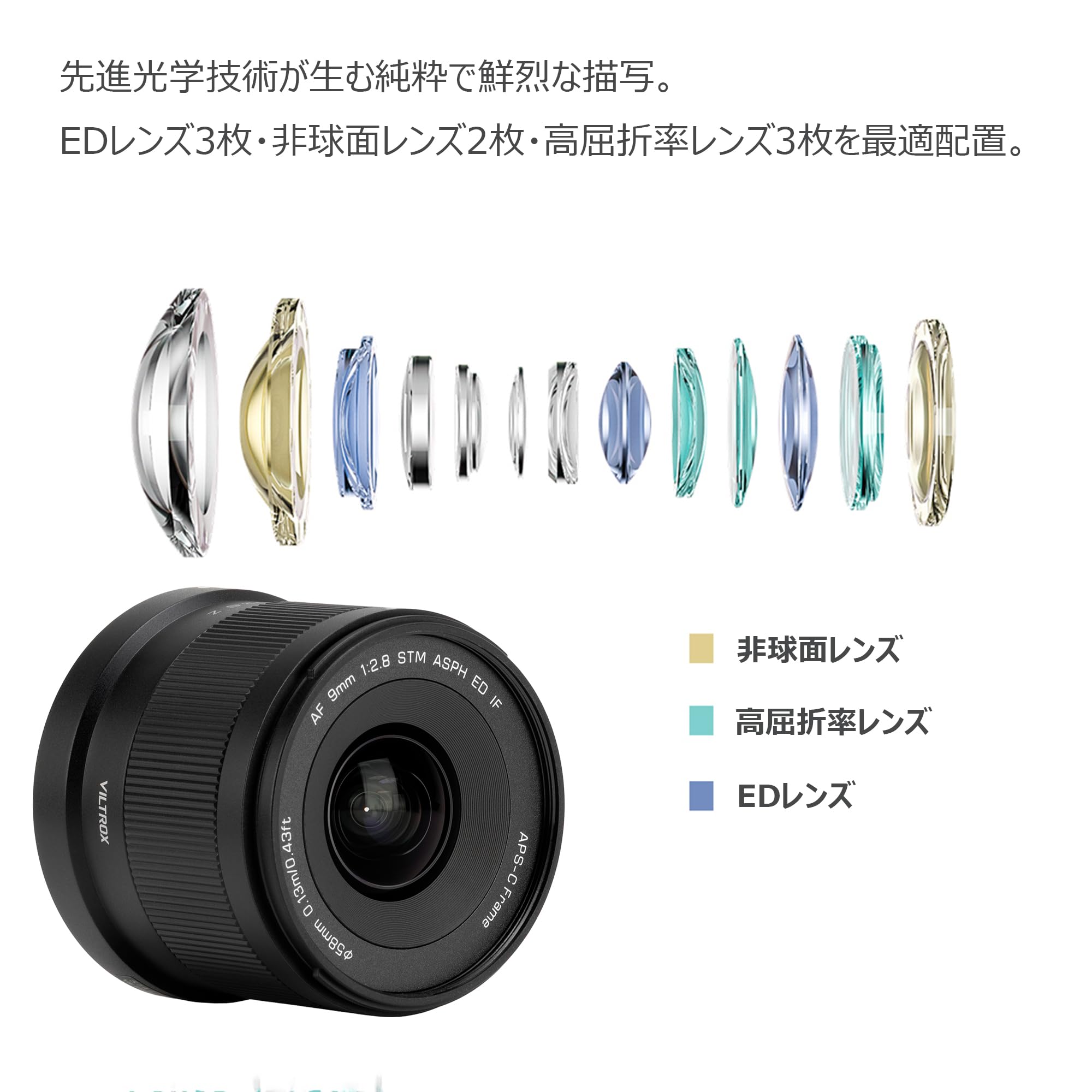 Amazon.co.jp: VILTROX AF 9mm F2.8 Air カメラレンズ 広角レンズ APS