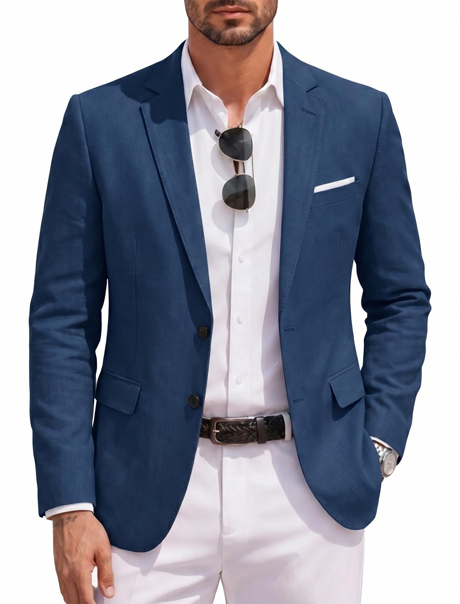 COOFANDY Mens Causal Blazer Two Button Suit Jackets Lightweight Slim Fit Sports Coats