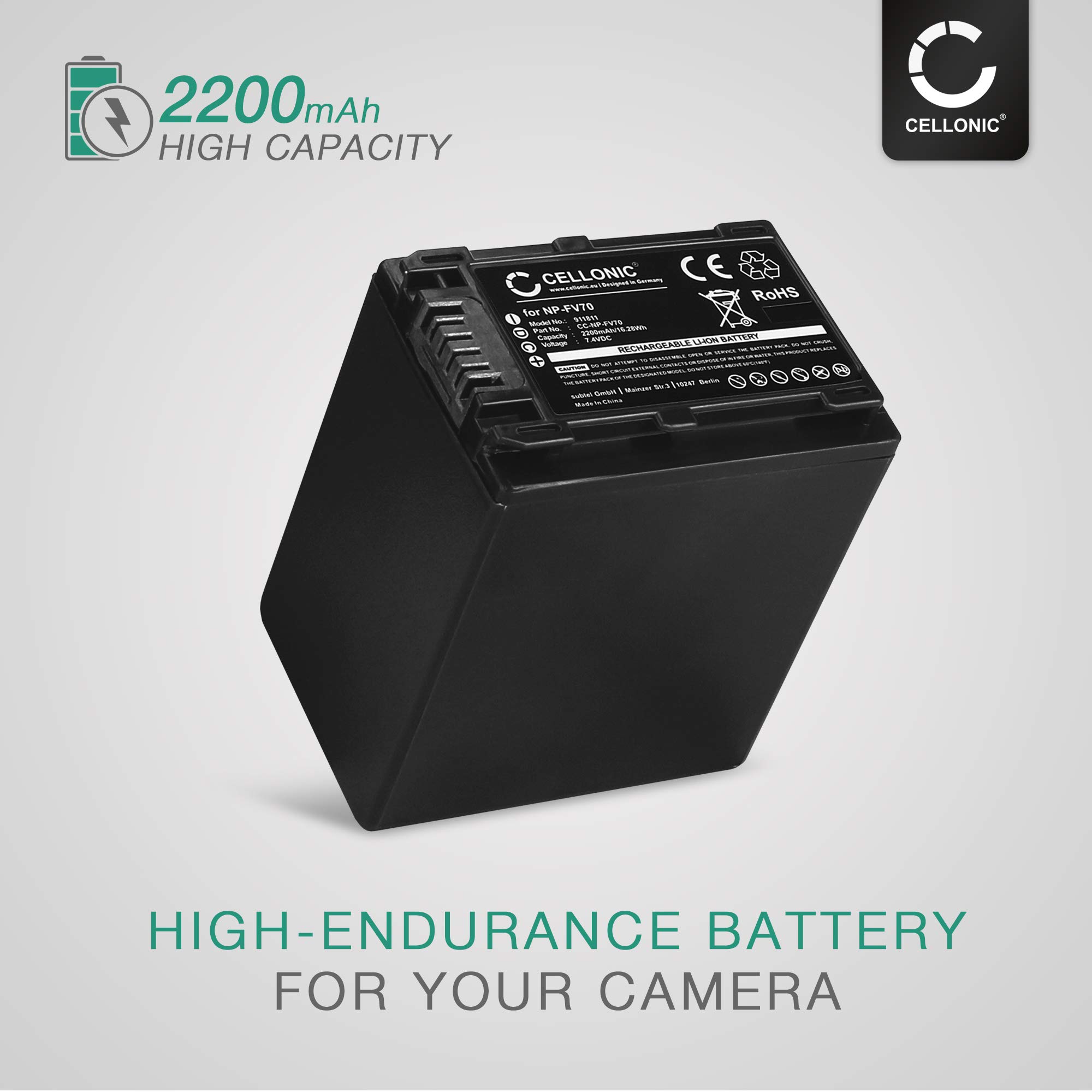 Batterie NP-FV70 Remplacement Batterie CELLONIC Pour Sony FDR-AX53 AX43 AX700 - NP-FV70 NP-FV50 - 7,4V 2050mAh - Lithium-ion Batterie Remplacement Sony Batterie NP-FV70 Remplacement Batterie CELLONIC Pour Sony FDR-AX53 AX43 AX700 - NP-FV70 NP-FV50 - 7,4V 2050mAh - Lithium-ion Batterie Remplacement Sony