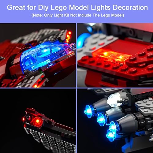 Miniatura 4 de Kit de luz LED mejorado para Lego Ahsoka Tano T-6 Jedi Shuttle Juego de construcción compatible con Lego 75362 (modelo no incluido)