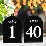 JOYIT Arch Wedding Table Numbers 1-40 with Stands – Double-Sided Printed 5