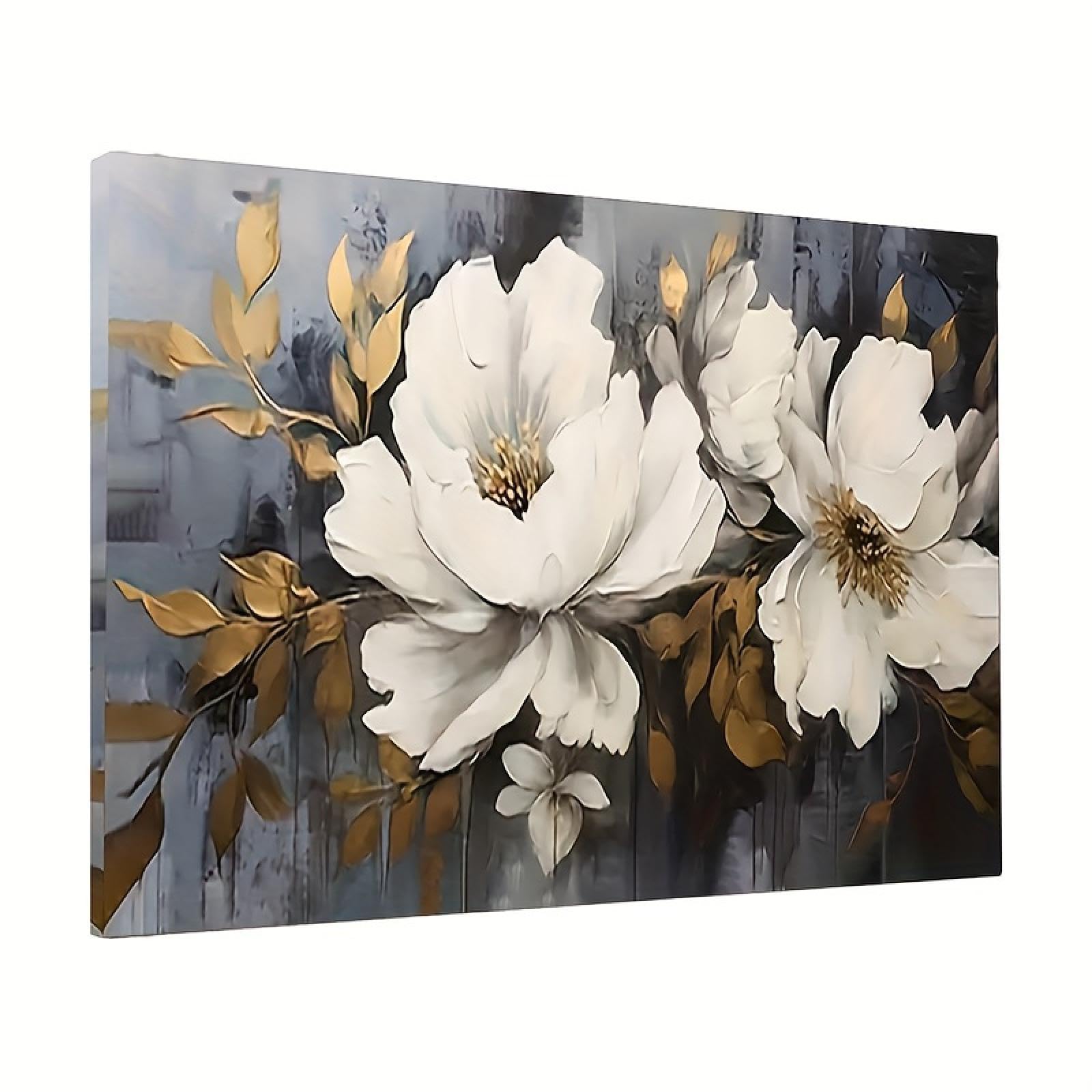Peinture de fleurs blanches pour transformer un mur vide en espace esthetique - 8