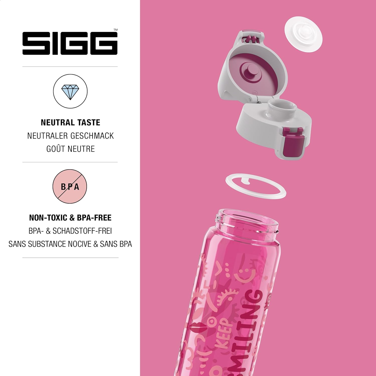 SIGG - Total Color - Refillable Sports Water Bottle - Tritan - Carbonated Drinks - Dishwasher Safe - BPA Free 20Oz, 34Oz