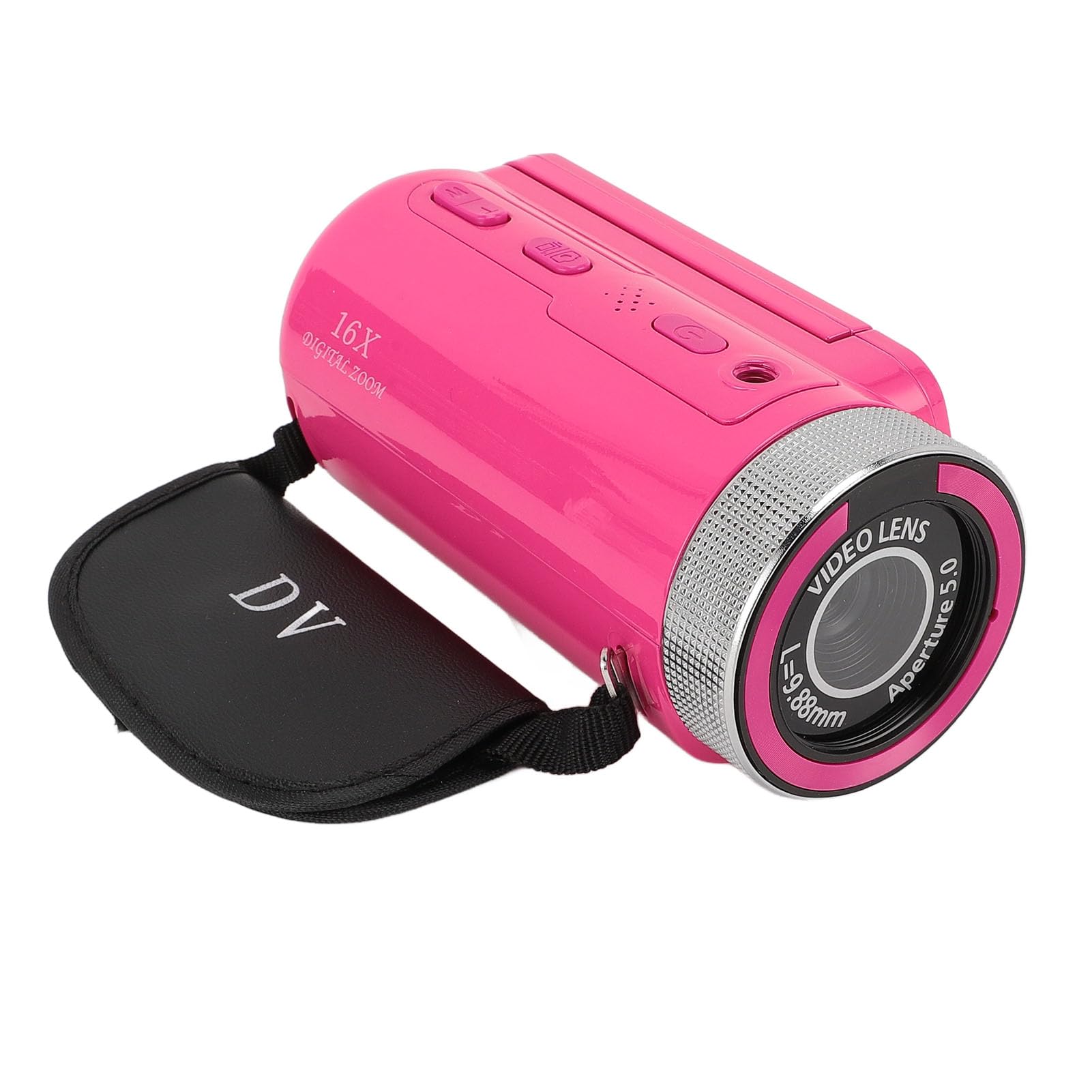 Kamera Wideo, Cyfrowy Aparat do Nagrywania Ekranu, Full HD 1080P 15FPS 16MP 2,4 Cala, Obrót o 270 Stopni LCD, 16-krotny Zoom Cyfrowy Kamera z Mikrofonem i Akumulatorem 1020 MAh