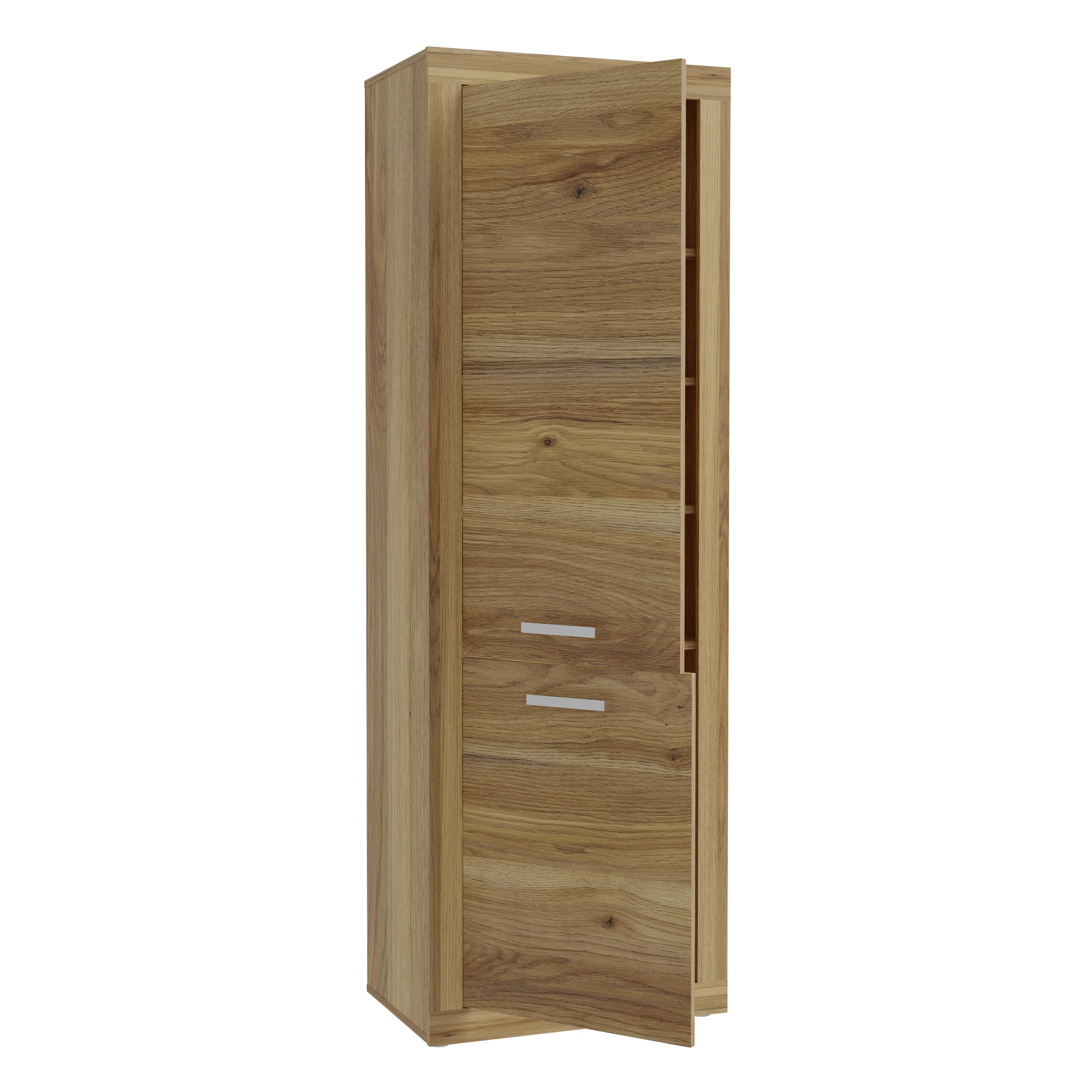 Forte BACCIO Schrank 60 70, moderner Schrank für Wohn-/Esszimmer, 2-türig, Holzwerkstoff, Mauvella Eiche Holzdekor, 63,4 cm breit x 190,7 cm hoch x 41 cm tief