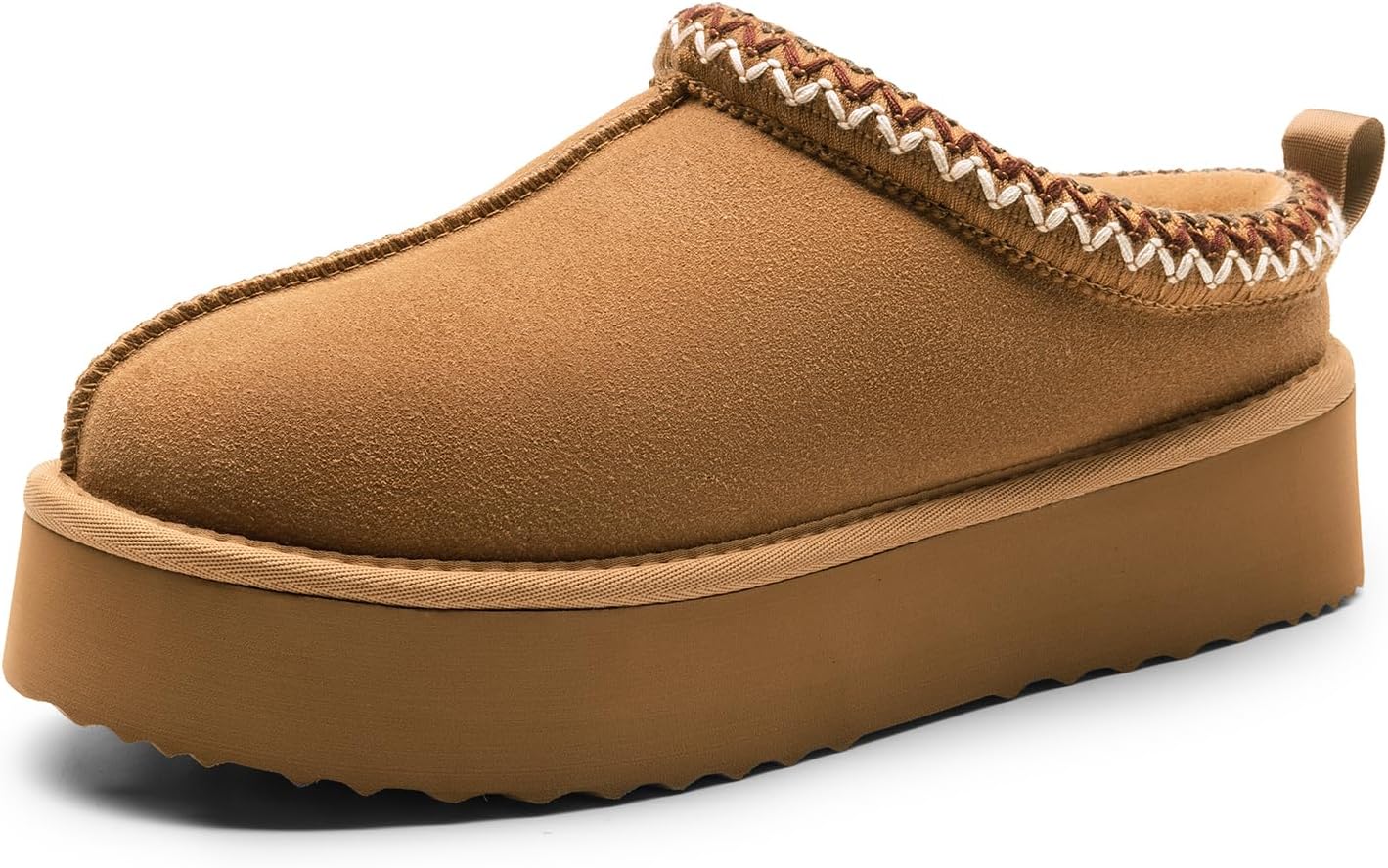 DREAM PAIRS Women's Platform Slippers Genuine Suede Slip-on Warm FuzzyEasy Autumn Winter Fluffy Comfy Furry Shoes for Outdoor Indoor