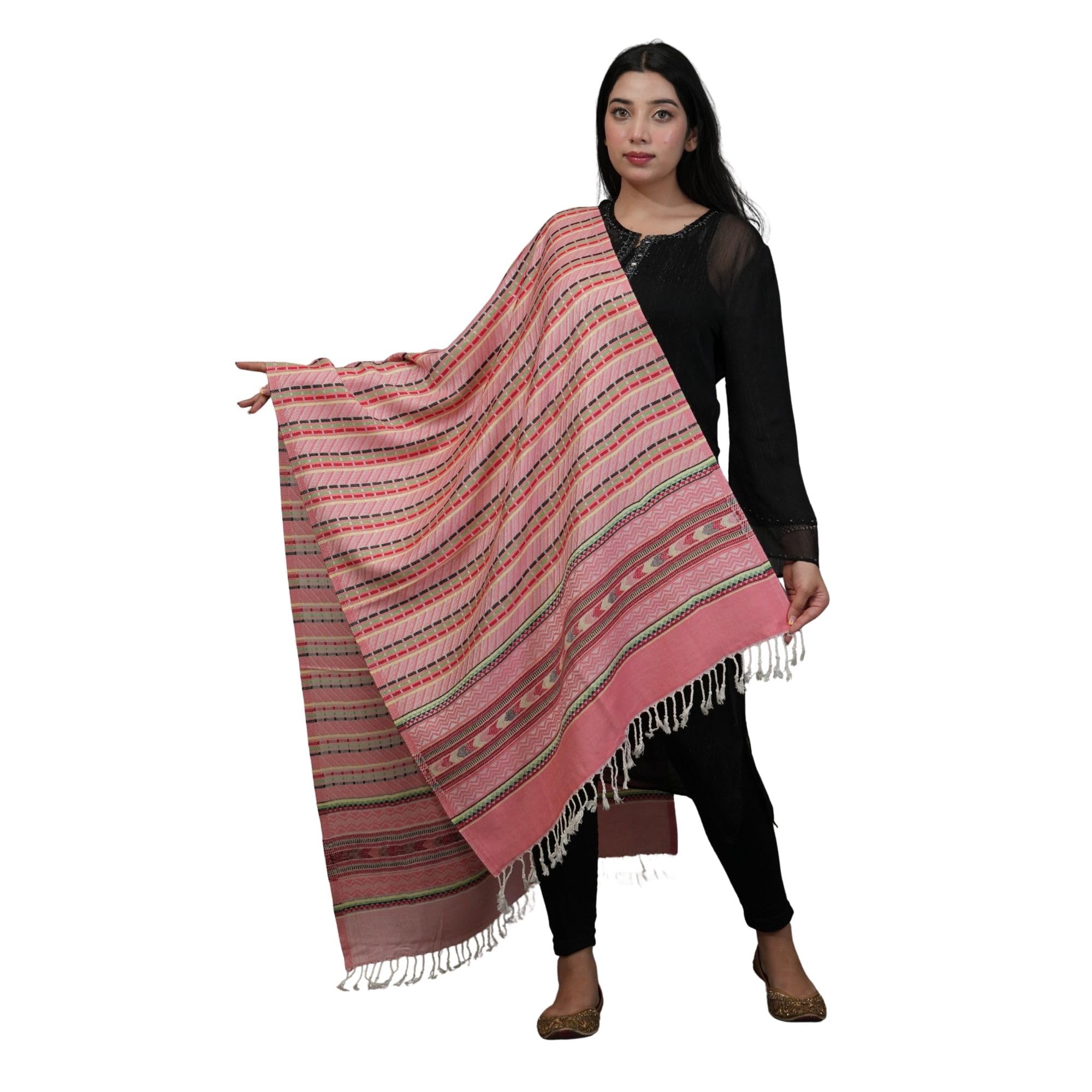 Women's Acrylic Checkered Multicolor Shawl | Soft Lightweight Ethnic Winter Wrap-image-32