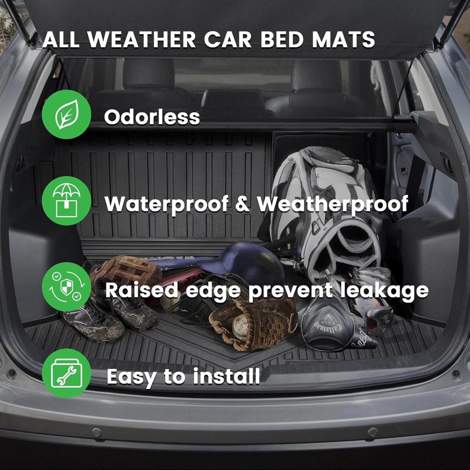 Vanseno Compatible for 2019-2025 2026 Honda Passport Cargo Mat Cargo Liner All Weather TPE Protection Trunk Mat for 2019 2020 2021 2022 2023 2024 2025 2026 Honda Passport Accessories