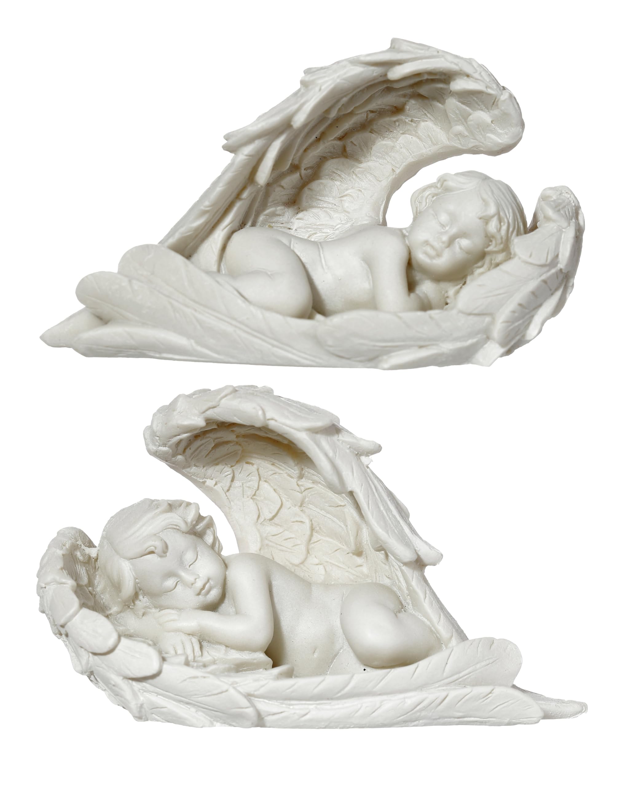 Puckator Cherub Sleeping, Long Wings - Romantic Modern Love Wedding Gift Gifts For Girlfriend - Fairy Fairies Grave Ornaments Figurine - Valentines Day Gifts For Her Him - Home Decor