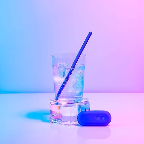 Miniatura 7 de GIR Get It Right - Pajitas de silicona reutilizables con estuche de viaje y varita limpia, pajitas ecológicas para bebidas frías y calientes,