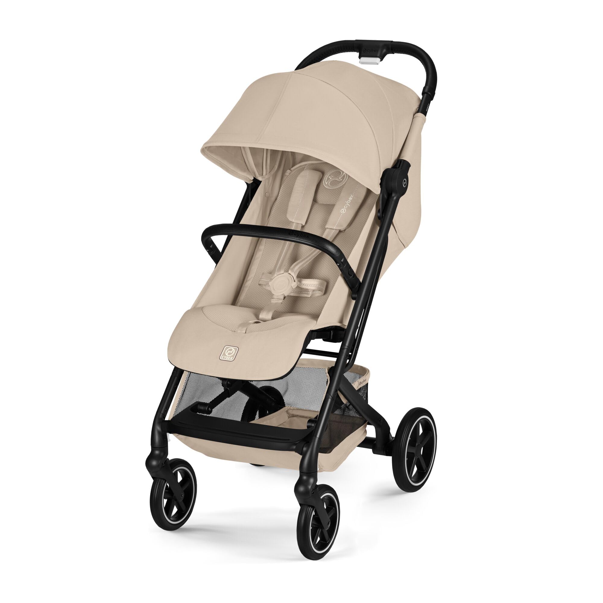 CYBEX Gold Cochecito BEEZY con posición de reclinado ergonómica, Desde el nacimiento hasta aprox. 4 años (máx. 22 kg), Plegado compacto, Sistema de arnés de un tirón, Almond Beige