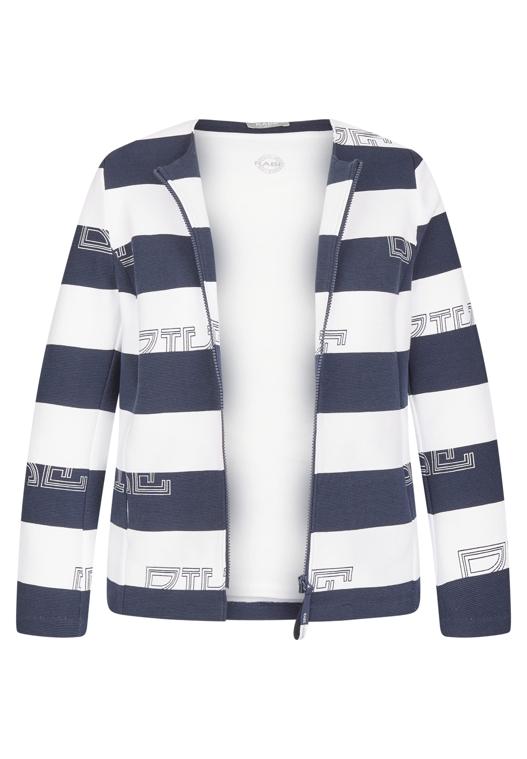 Rabe Selection Twinset mit Streifen-Jacke in Blau, Größe 46