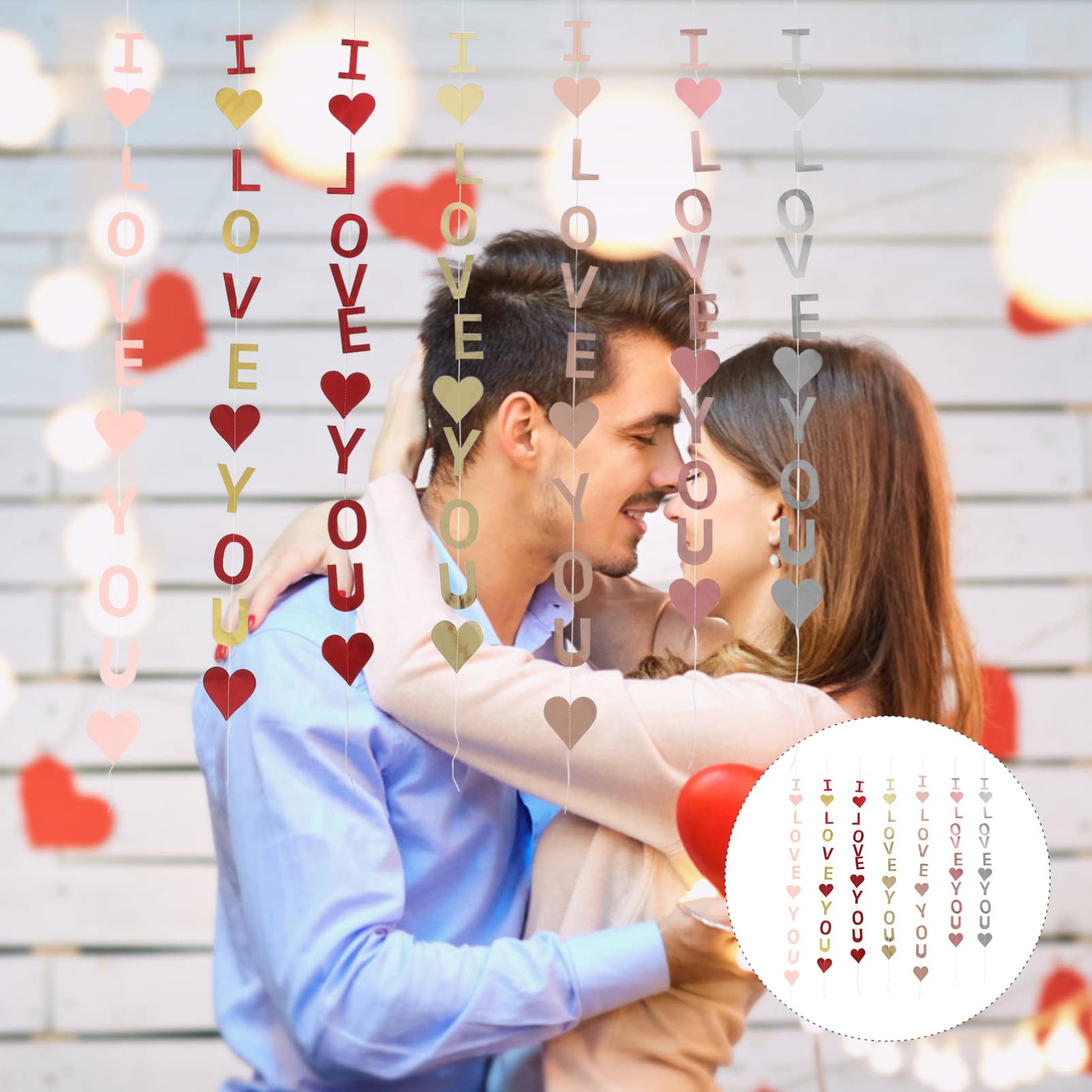 ifundom 35pièces Guirlande Cœur Décorations i Love You Pour Mariage Et Saint-valentin Accessoires De Fête