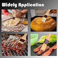 Vista 5 de Cepillo de pastelería para cocinar y hornear, paquete de 4 cepillos de silicona para untar y cepillos de alimentos con cerdas de jabalí y mango