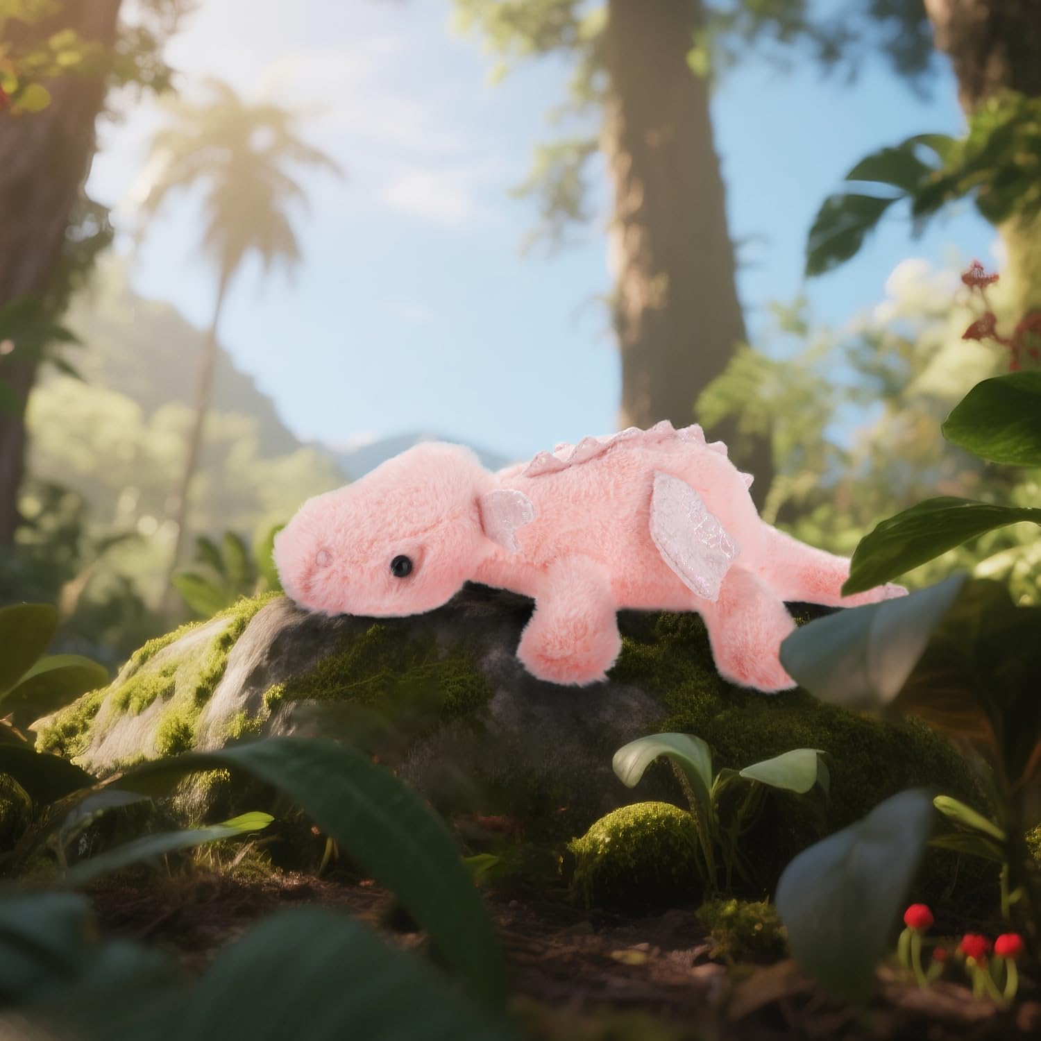 Apricot Lamb Dinosaur Stuffed Animal - 7.9 Inch Soft Plush Toy For Kids