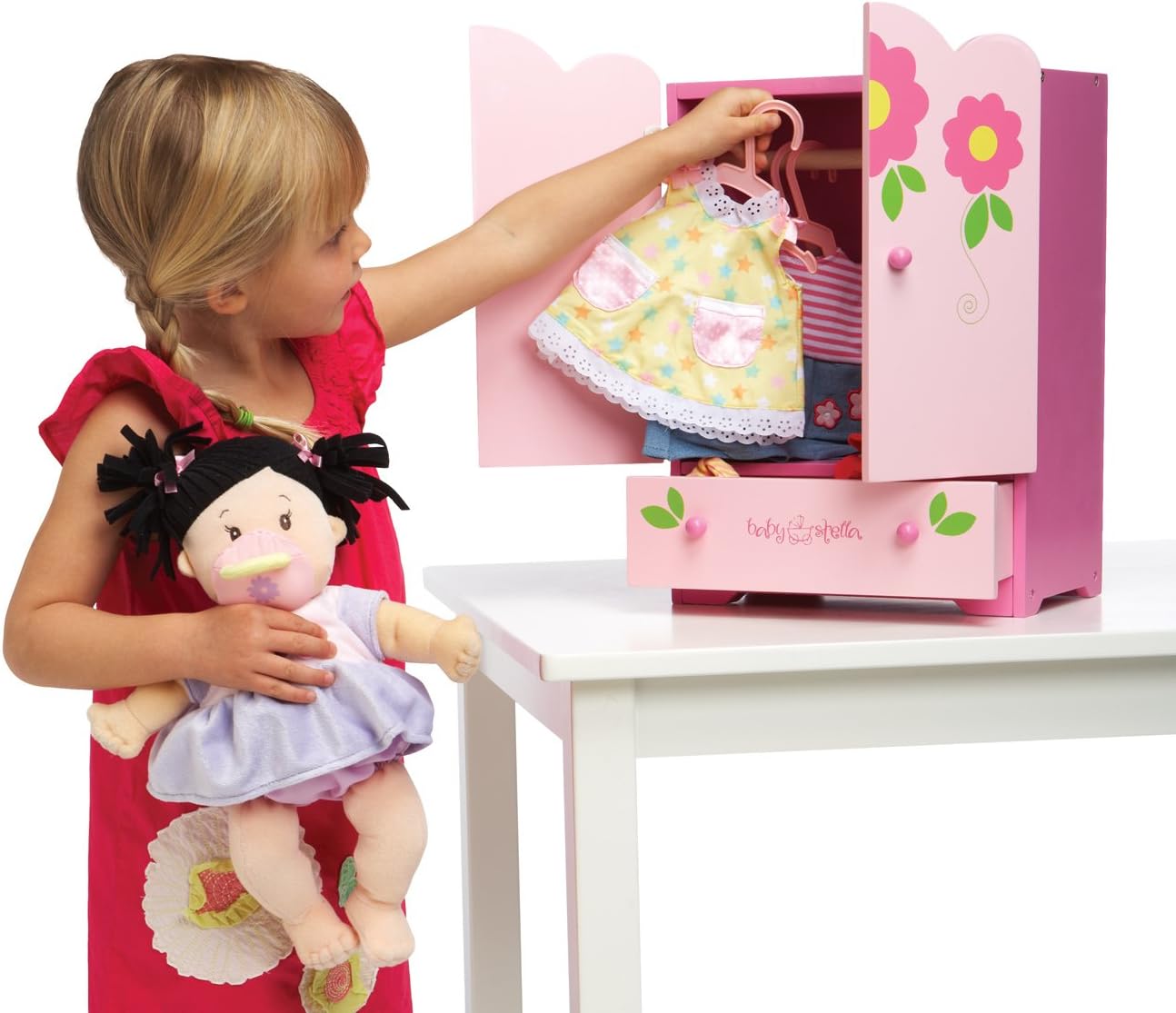 Manhattan Toy Baby Stella Tickled Pink Armoire for Nurturing Dolls