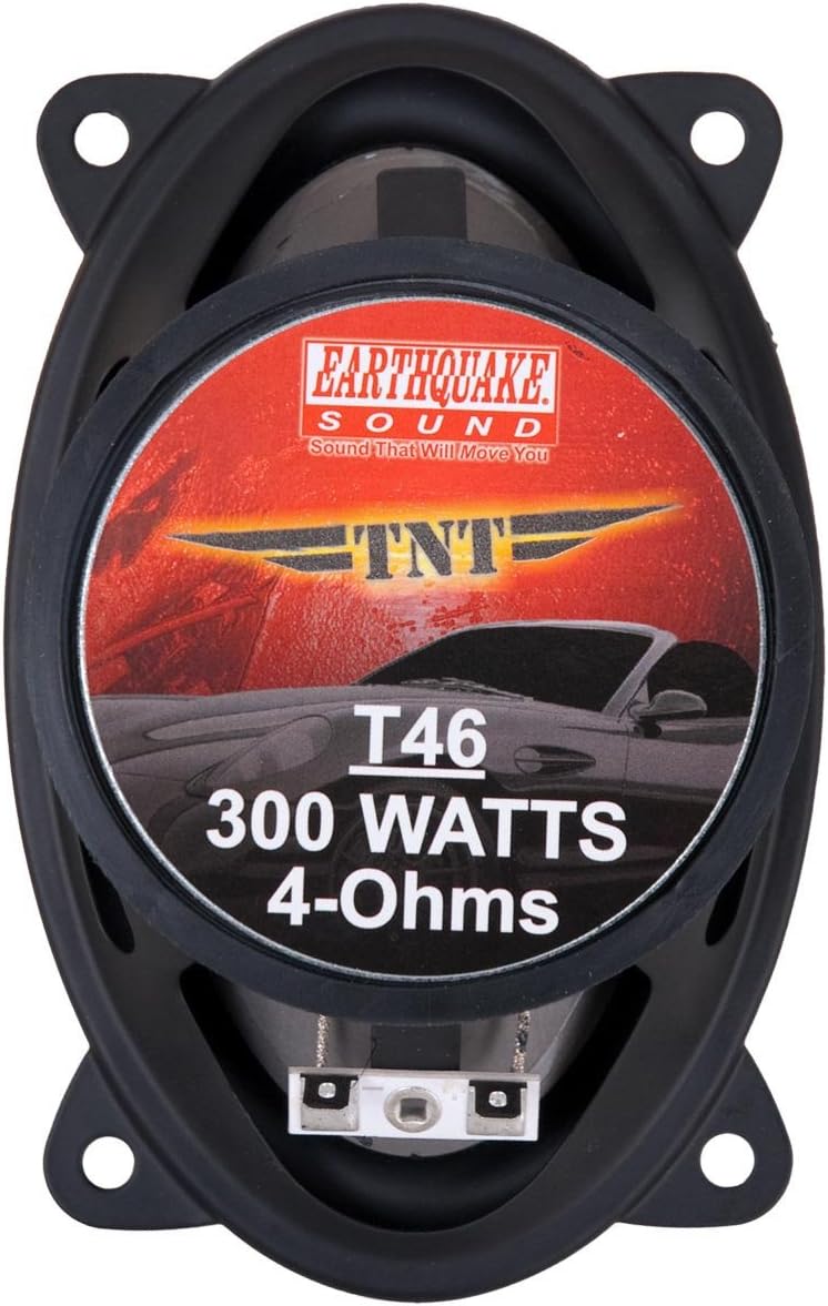 Earthquake Sound T46 4x6-inch 2-Way TNT Series Coaxial Speakers (Pair), Black